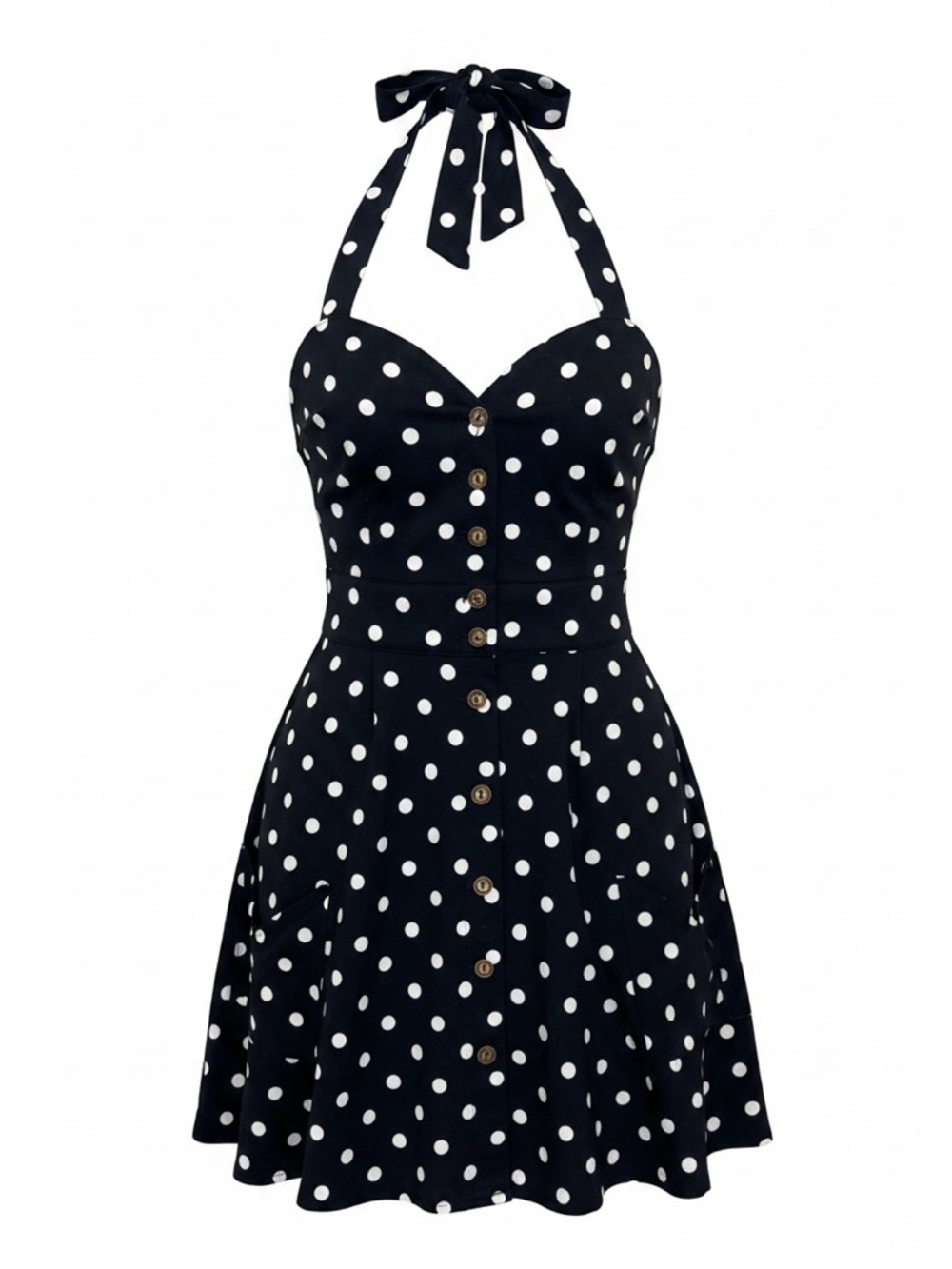 Field Day Polka Dot Halter Dress - sz Small